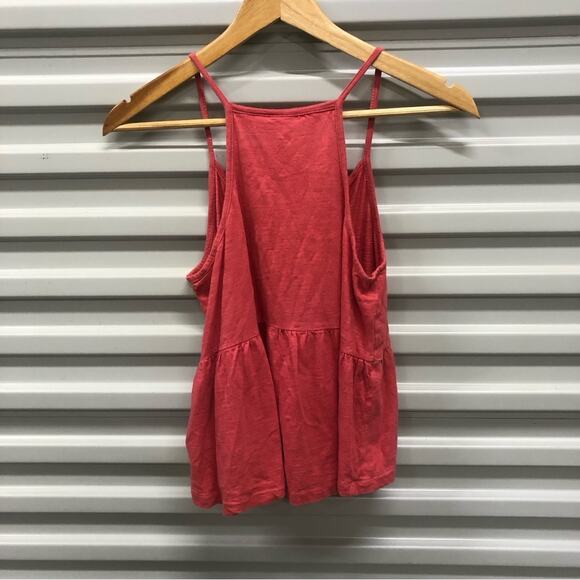 Roxy Babydoll Top Women’s Y2K Peplum Hem Spaghetti Strap Tank Small Pink Spring - Picture 6 of 9